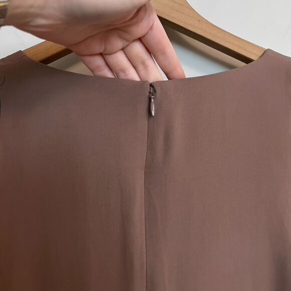Theory Silk V Neck Lined Dusty Mauve Blouse - Picture 6 of 6